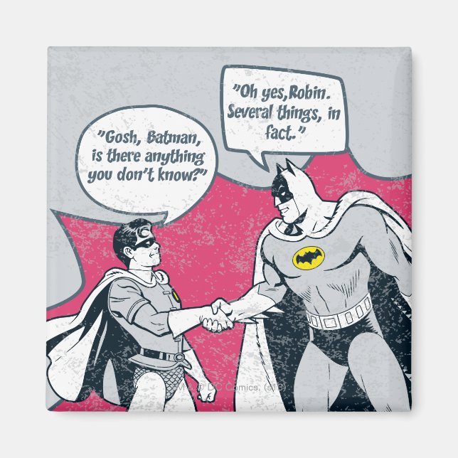 Distress Batman och Robin Handshake Magnet (Framsidan)
