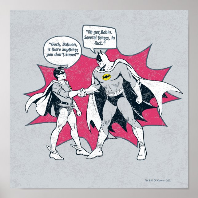 Distress Batman och Robin Handshake Poster (Framsidan)