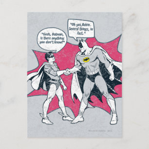 Distress Batman och Robin Handshake Vykort