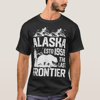 Distress Bear Alaska Manar Women Alaska Älskare Vi T Shirt