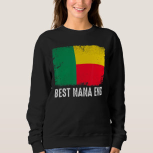 Distress Benin Flagga Best Nana någonsin Patriotic T Shirt
