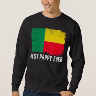 Distress Benin Flagga Best Pappy Aldriotic Patriot Lång Ärmad Tröja