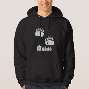 Distress Besök Maine Vacation Camping Bear Tass C Hoodie