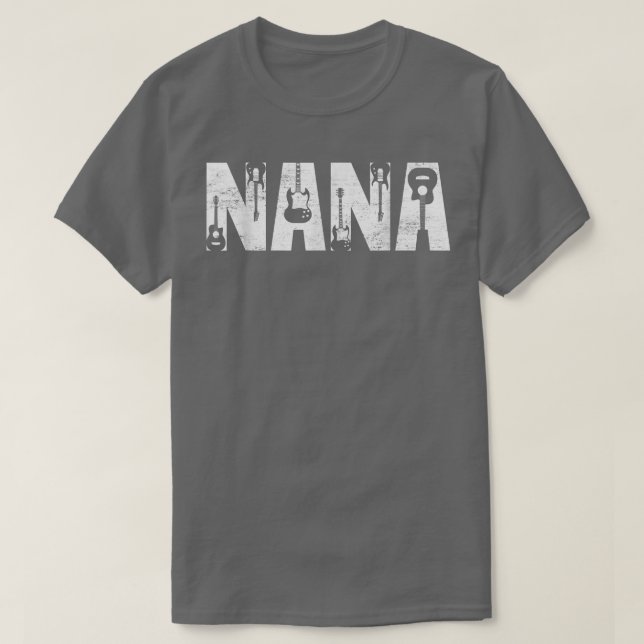 Distress Best Nana Aldrig Guitar Älskare Guitarist T Shirt (Design framsida)