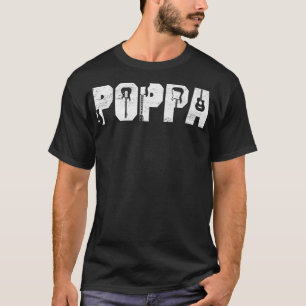 Distress Best Poppa Aldrig Guitar Älskare Guitaris T Shirt