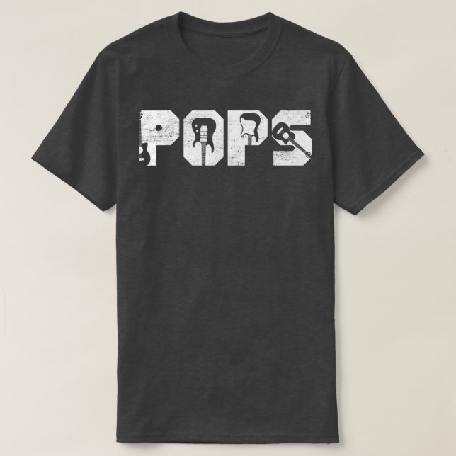 Distress Best Pops nånsin Guitar Älskare Guitarist T Shirt (Design framsida)
