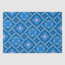 Distress Blue Black Rosa Diamond Tissue Paper