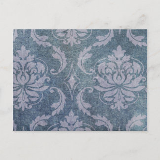 Distress Blue Damask Vykort