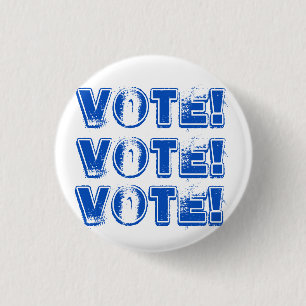 Distress Blue VOTE VOTE OTE Kampanj-knapp Knapp