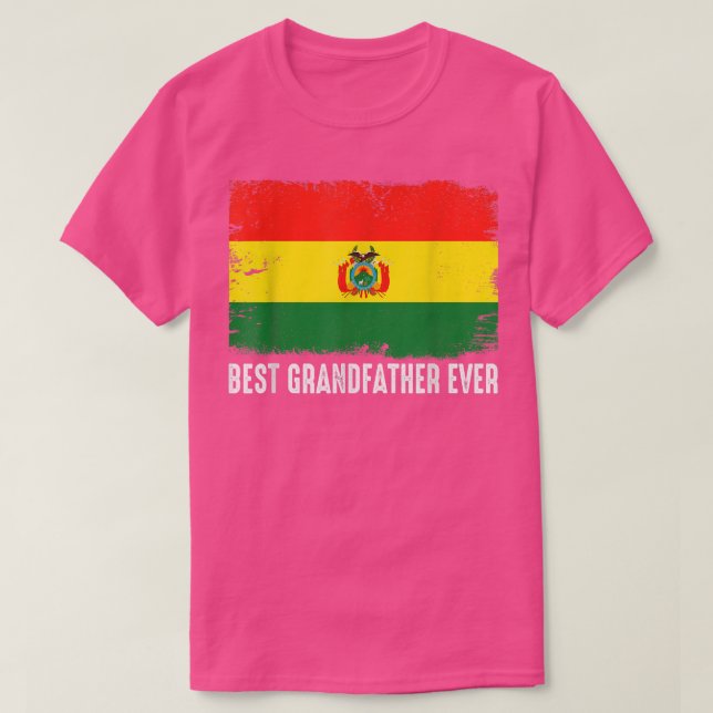 Distress Bolivia Flagga Best Grandfather Aldrig Pa T Shirt (Design framsida)