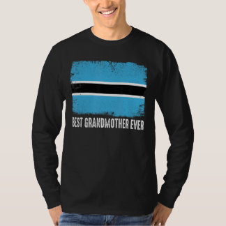 Distress Botswana Flagga Best Grandmor All Fam T Shirt