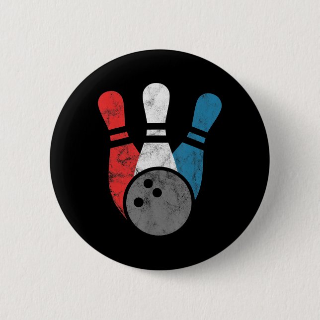 Distress Bowling För manar Bowling Stift och Boll Knapp (Framsida)