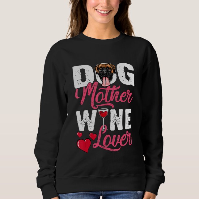 Distress Boxer Hund Mor Vin T Shirt (Framsida)