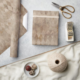 Distress Brown Harlequin Presentpapper