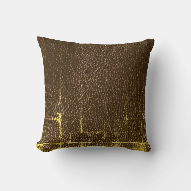 Distress Brown Leather Dekorativ kudde (Framsida)