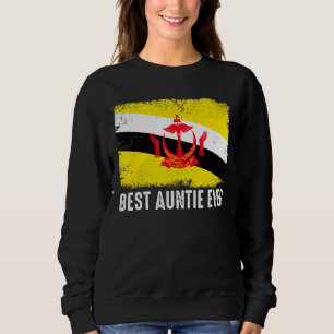 Distress Brunei Flagga Best Auntie Aldriotic Patri T Shirt