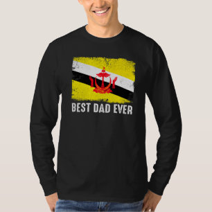 Distress Brunei Flagga Best Pappa All Patriotic T Shirt
