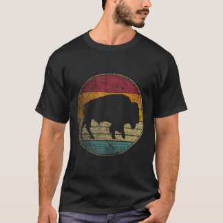 Distress Buffalo Retro Bison Animal Lover Manar Wo T Shirt