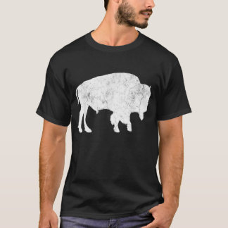 Distress Buffalo Retro Bison Animal Lover Shirt T
