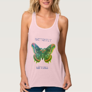 Distress Butterfly Nirvana T-Shirt Linne Med Racerback