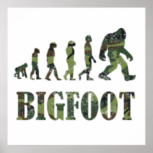 Distress Camouflage Bigfoot Evolution Poster
