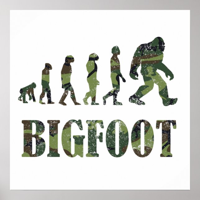 Distress Camouflage Bigfoot Evolution Poster (Framsidan)