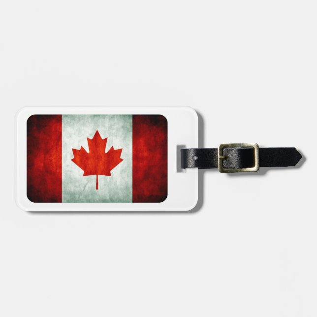 Distress Canada Flagga Bagagebricka (Horisontell Framsida)
