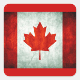 Distress Canada Flagga Fyrkantigt Klistermärke