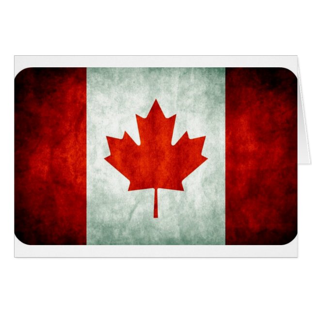 Distress Canada Flagga Hälsningskort (Framsidan Horizontal)