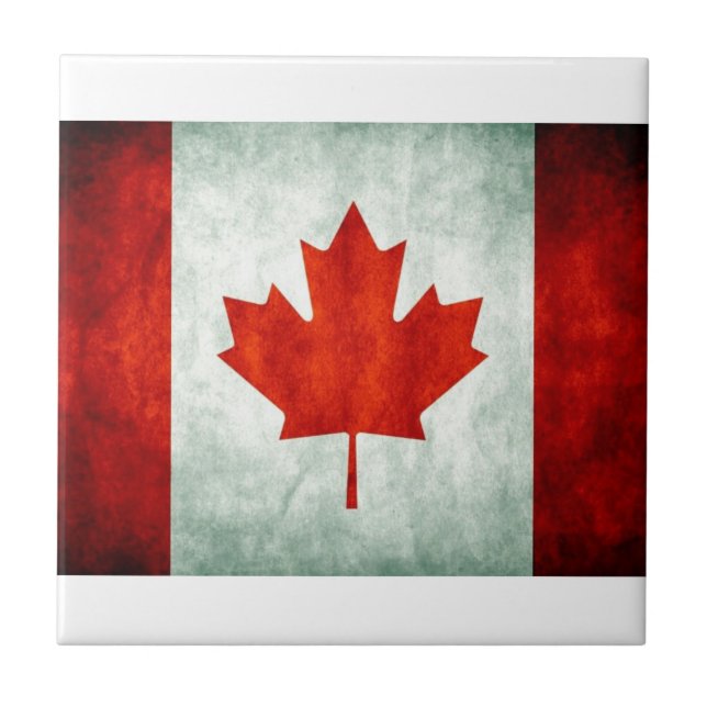 Distress Canada Flagga Kakelplatta (Framsidan)