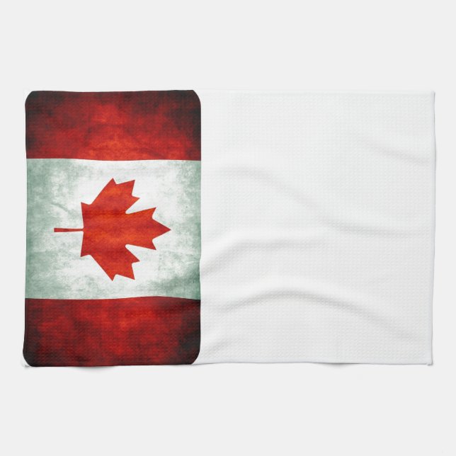 Distress Canada Flagga Kökshandduk (Horisontell)