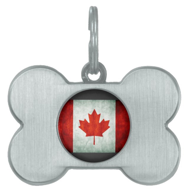 Distress Canada Flagga Namnbricka Husdjur (Framsidan)