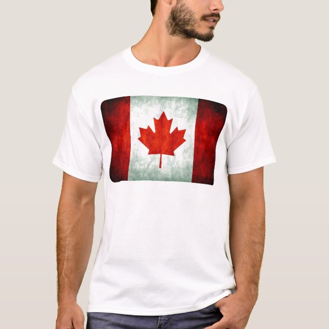 Distress Canada Flagga T-shirt (Framsida)
