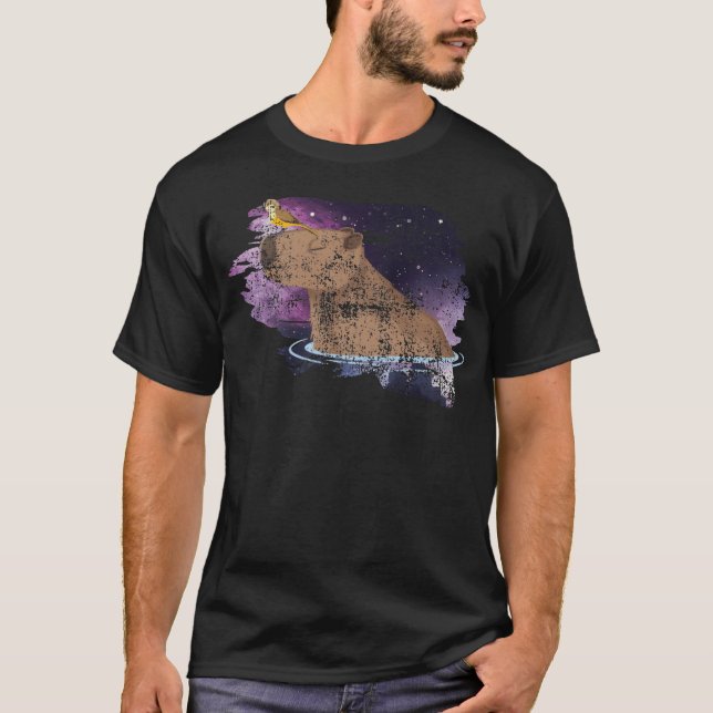 Distress Capybara och fågeldynga T Shirt (Framsida)