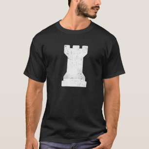 Distress Chess Biet White Rook White Chess Cast T Shirt
