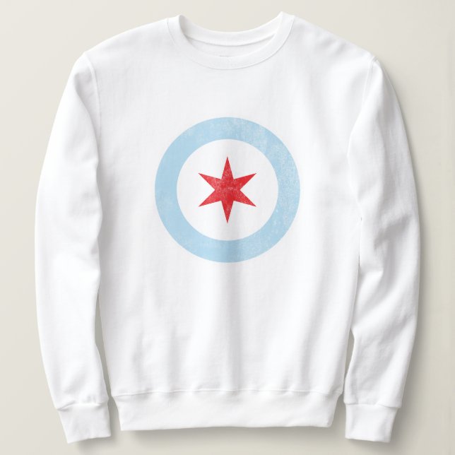 Distress Chicago Flagga Star Tee (Design framsida)