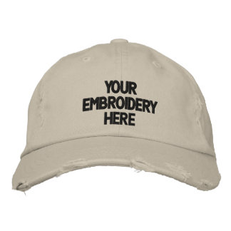 Distress Chino Twill Cap Broderad Keps