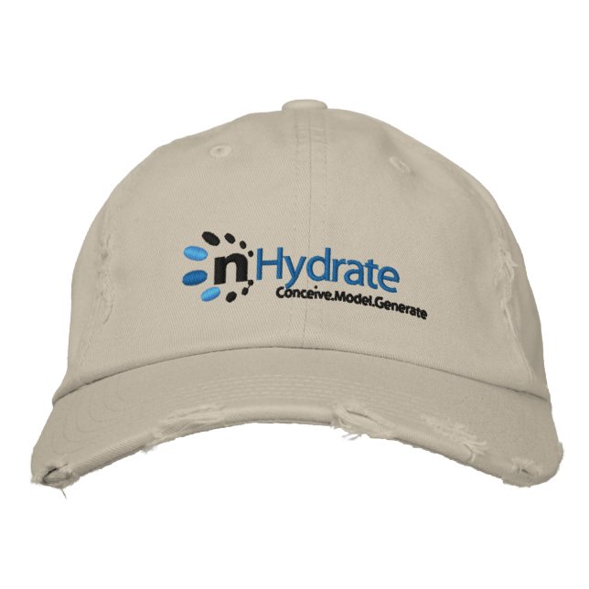 Distress Chino Twill Cap Broderad Keps (Framsida)