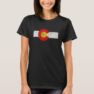 Distress Colorado Statlig flagga Denver Co Patriot T Shirt