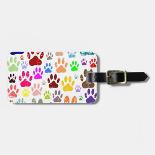 Distress Colorful Hund Tass avtryck Bagagebricka