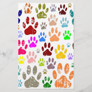 Distress Colorful Hund Tass avtryck Brevpapper