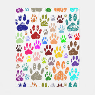Distress Colorful Hund Tass avtryck Fleecefilt