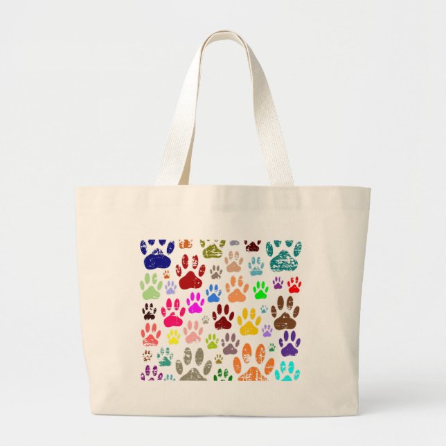 Distress Colorful Hund Tass avtryck Jumbo Tygkasse (Framsidan)