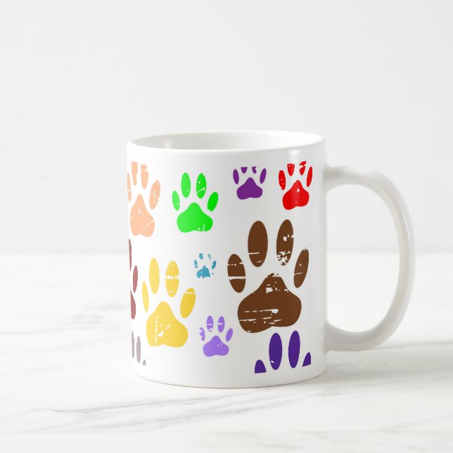 Distress Colorful Hund Tass avtryck Kaffemugg (Höger)