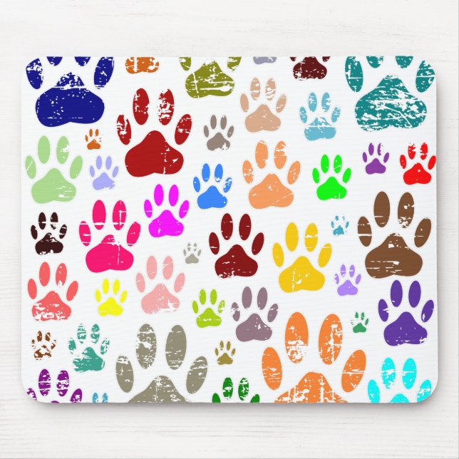 Distress Colorful Hund Tass avtryck Musmatta (Framsidan)