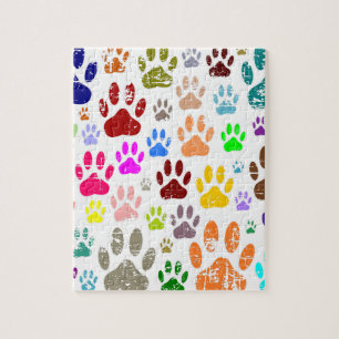 Distress Colorful Hund Tass avtryck Pussel