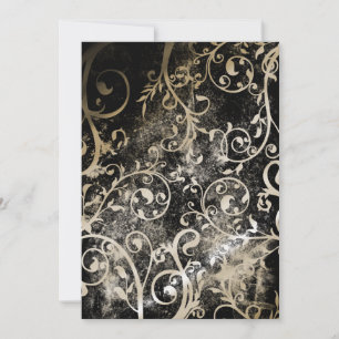 Distress Damask Gothic Grunge Bröllop Inbjudningar