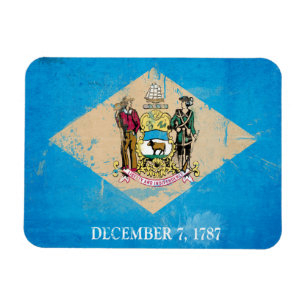 Distress Delaware Flagga Magnet