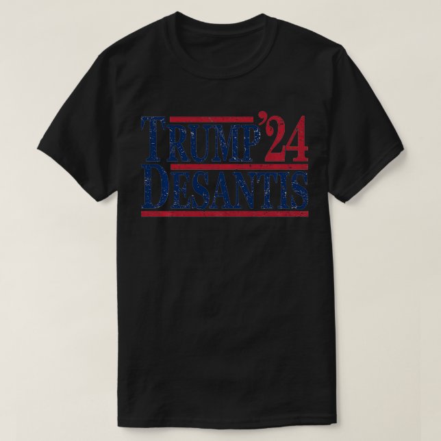 Distress Donald Trump Ron DeSantis 2024 Pullover T Shirt (Design framsida)