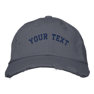 Distress Embroized Cap Scotland Blue Broderad Keps